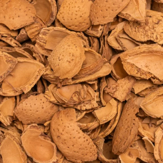 biomasa cáscara de almendra a granel