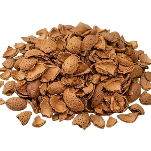 muestra de cáscara de almendra a granel para calefacción