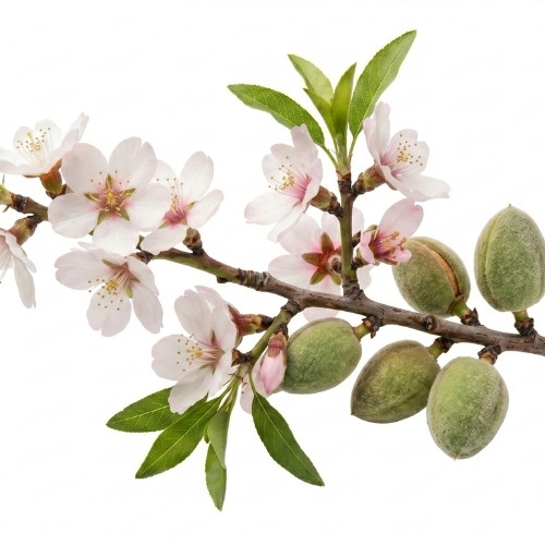 fruto de almendro de en flor