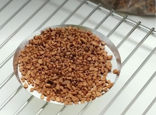 muestra de hueso de aceituna para analizar